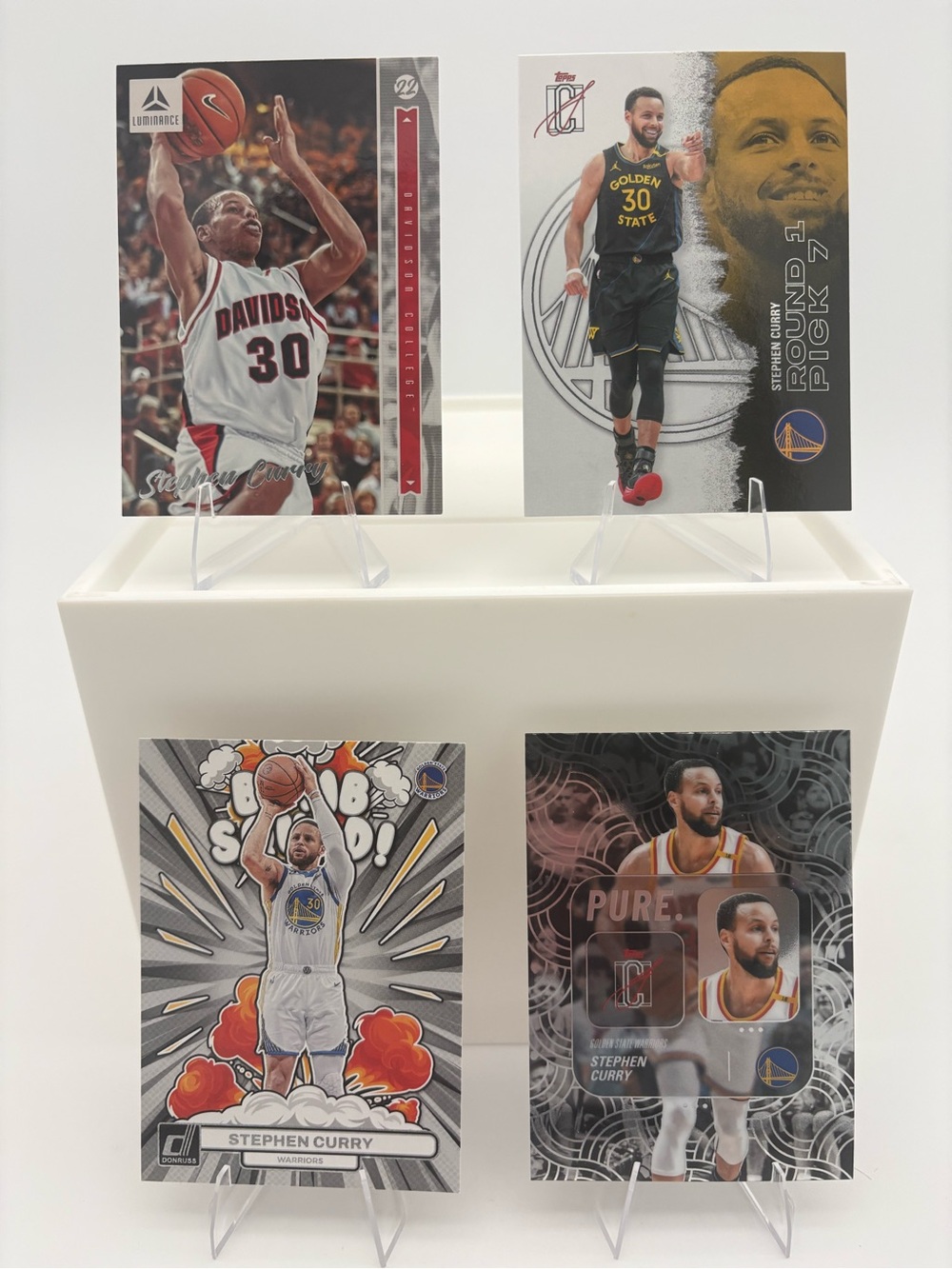 Stephen Curry Warriors 4-Card Lot 🔥 Bomb Squad & Inserts 🔥 Panini / Topps